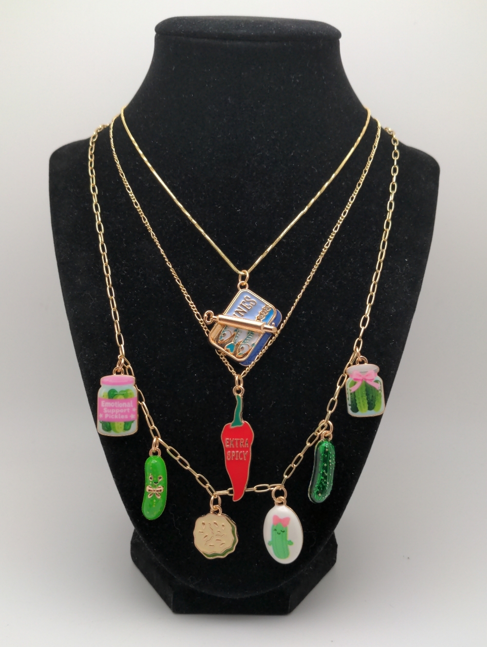 Novelty Sardine Can Pendant Necklace - Blue Accents - Picture 5 of 7